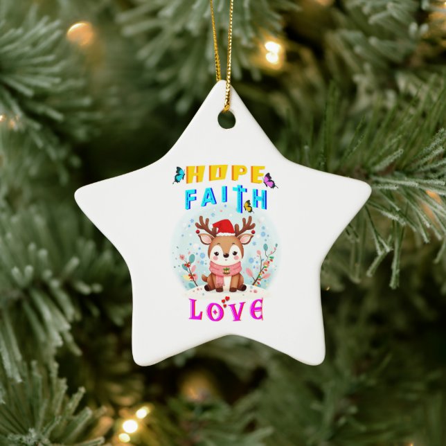 Hope Faith Love Ceramic Tree Decoration (Tree)