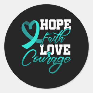 Hope Faith Love Courage Pstd Stress Awareness Mont Classic Round Sticker