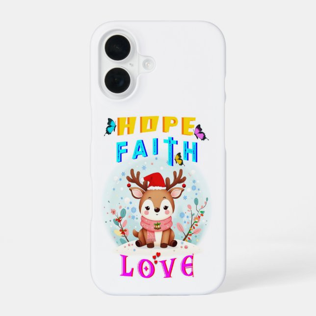 Hope Faith Love iPhone 16 Case (Back)
