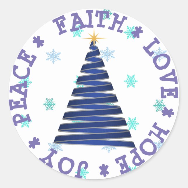 HOPE FAITH LOVE JOY CHRISTMAS STICKER (Front)