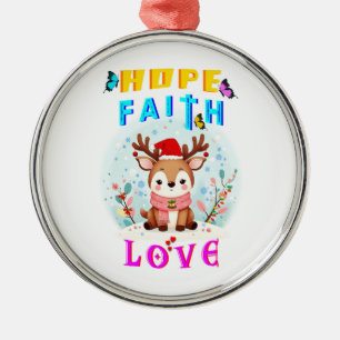 Hope Faith Love Metal Tree Decoration