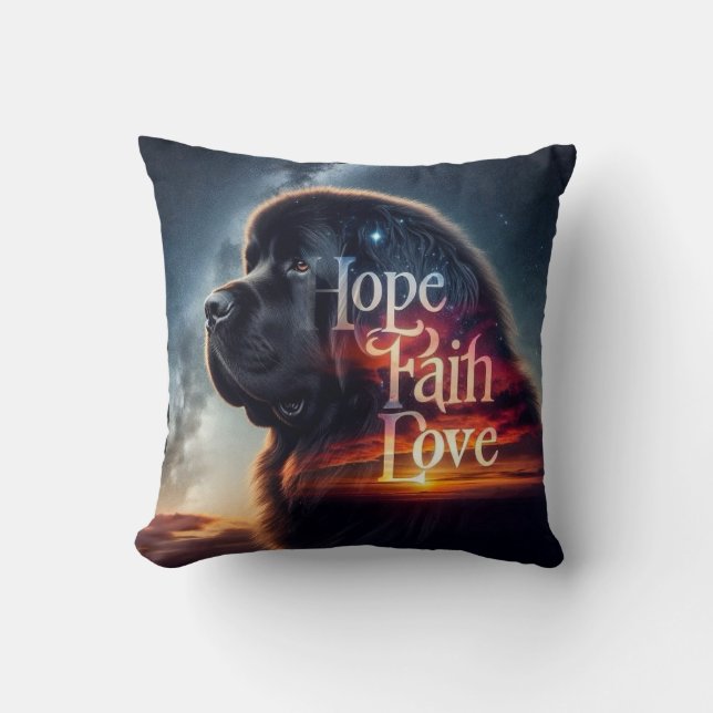 Hope Faith Love Newf Cushion (Front)