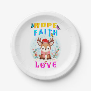 Hope Faith Love Paper Plate