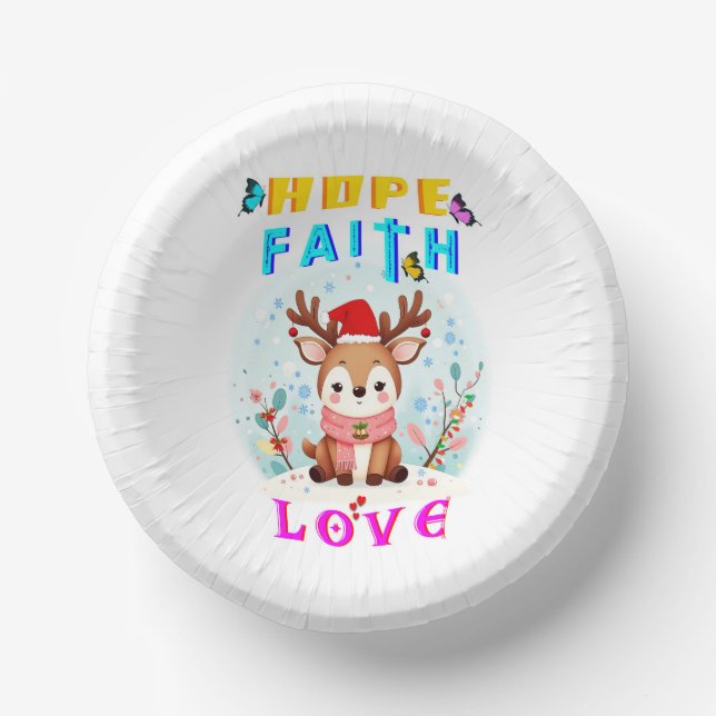 Hope Faith Love Paper Plate (Front)