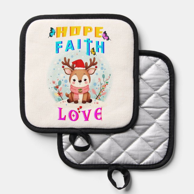 Hope Faith Love Pot Holder (Front/Back)