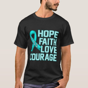 Hope Faith Love Ptsd Stress Awareness Ribbon Graph T-Shirt