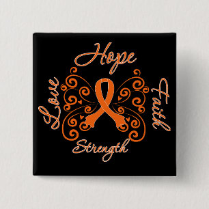 Hope Faith Love Strength Leukemia 15 Cm Square Badge