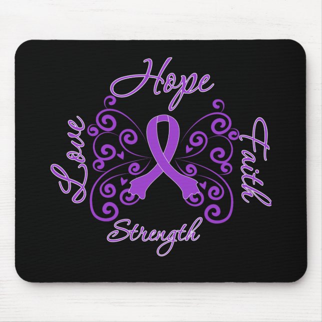 Hope Faith Love Strength Lupus Mouse Mat (Front)