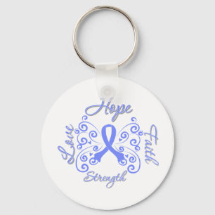 Hope Faith Love Strength Stomach Cancer Key Ring