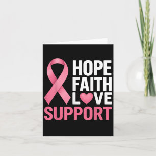 Hope Faith Love Support Breast Cancer Awarness Pin Card