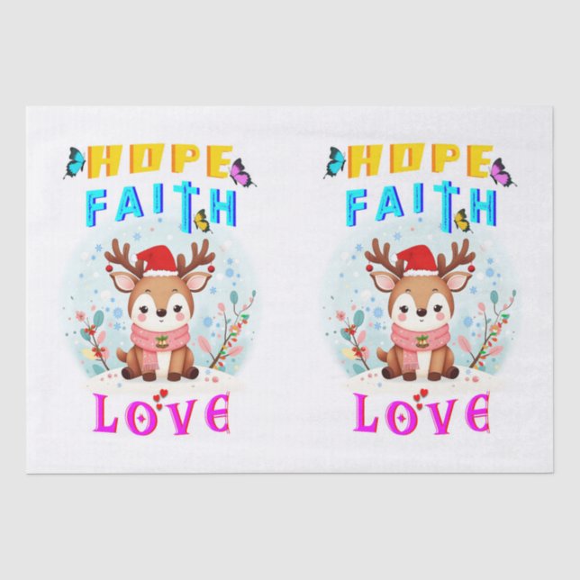 Hope Faith Love Tissue Paper (Front)