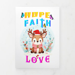 Hope Faith Love Tri-Fold Holiday Card