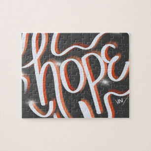 Hope Faith Street Art Hand Lettering Jigsaw Puzzle