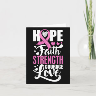 Hope Faith Strength Courage Love Breast Cancer Awa Card