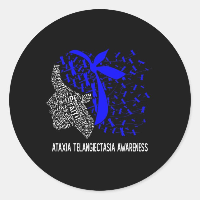 Hope Fight Ataxia Telangiectasia Awareness  Classic Round Sticker (Front)