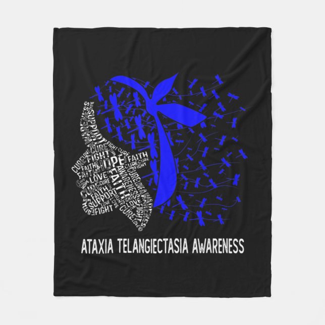 Hope Fight Ataxia Telangiectasia Awareness T-Shirt Fleece Blanket (Front)