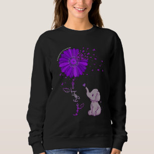 Hope Fight Cure Alzheimer's Awareness Purple Flowe Sweatshirt