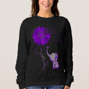 Hope Fight Cure Elephant Alzheimer's Purple Ribbon Sweatshirt