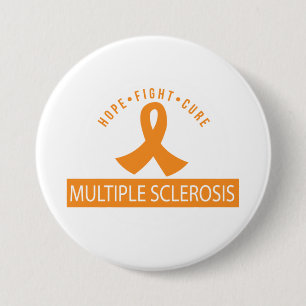 Hope Fight Cure MS Orange Ribbon 7.5 Cm Round Badge