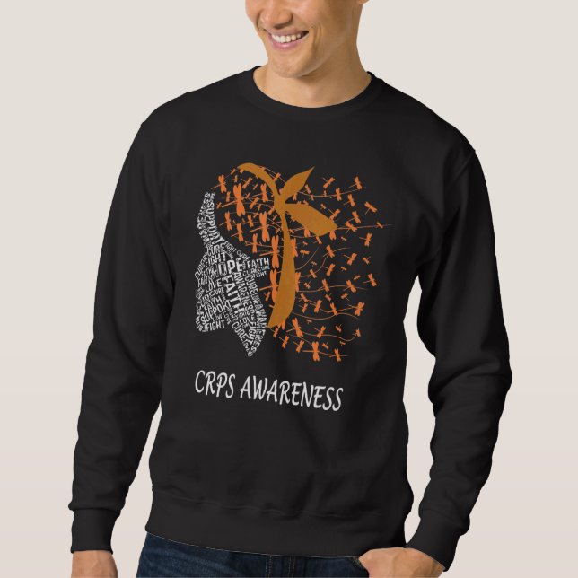 Hope Fight Cure Support Crps Awareness Dragonfly W Sweatshirt (Front)