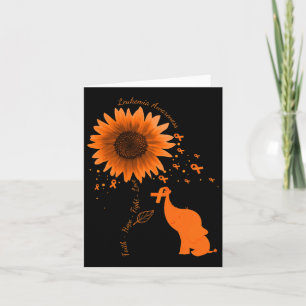 Hope Fight Love Elephant Sunflower Leukaemia Aware Card
