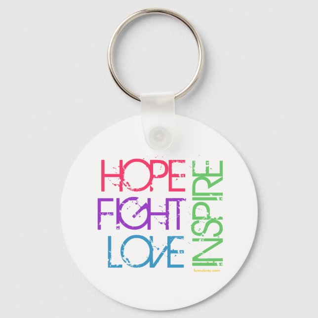 Hope, Fight, Love, Inspire Key Ring (Front)