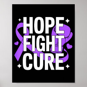 Hope fight lupus awareness month purple ribbon poster