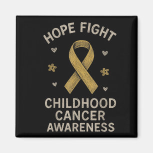 Hope Fight Shirt Childhood Cancer Awareness Golden Magnet