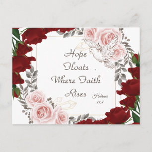 Hope Floats Vintage Floral Postcard Hebrews 11:1
