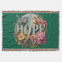 Hope Floral Typography with Birds and Botanical 