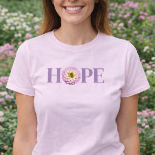Hope Floral Zinnia Light Pink Christian Design T-Shirt