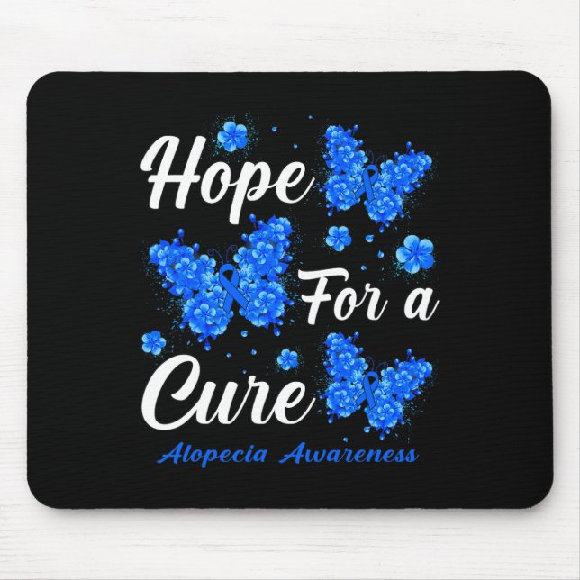 Hope For A Cure Alopecia Awareness Butterfly  Mouse Mat (Front)