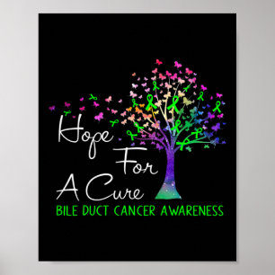 Hope For A Cure Bile Duct Cancer Awareness Tree Ri Poster