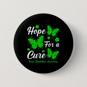 Hope For A Cure Brain Disabilities Awareness Butte 6 Cm Round Badge