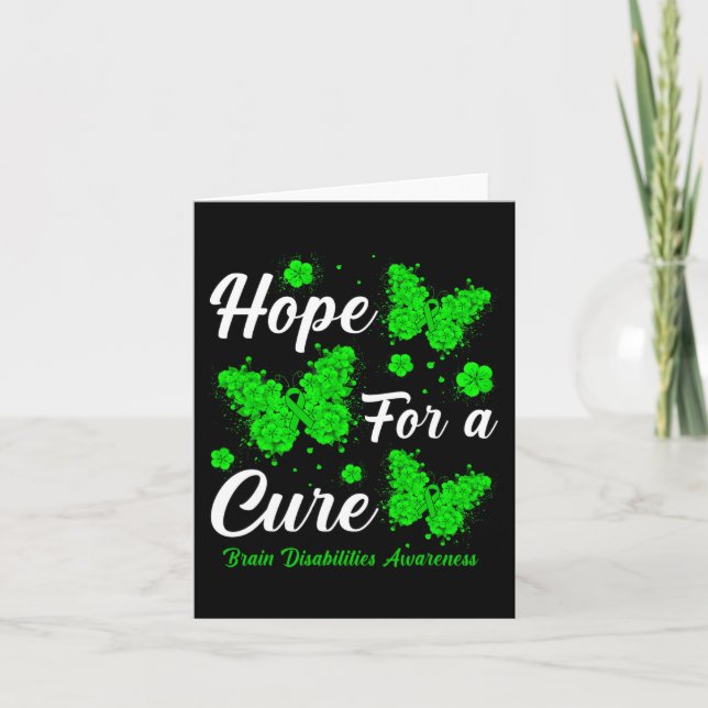 Hope For A Cure Brain Disabilities Awareness Butte Card (Front)