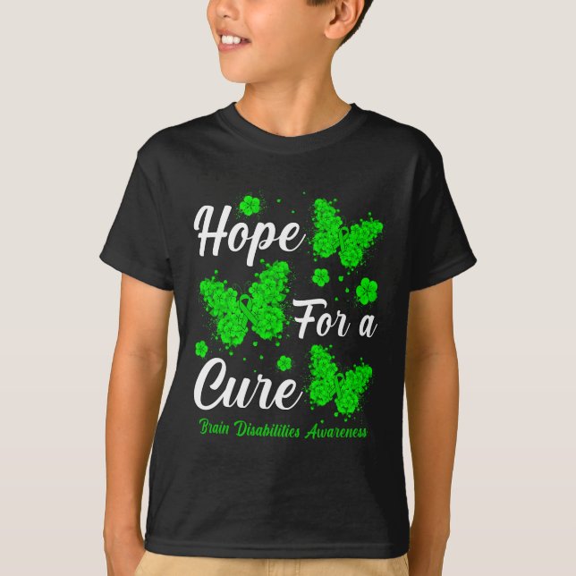Hope For A Cure Brain Disabilities Awareness Butte T-Shirt (Front)