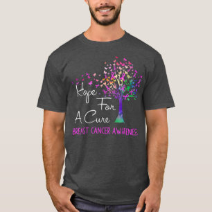 Hope For A Cure Breast Cancer Awareness Tree Ribbo T-Shirt