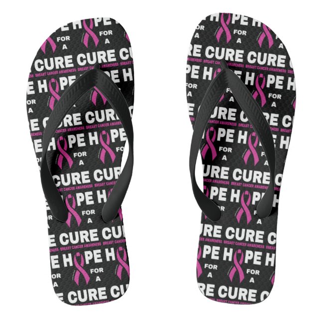Hope for a Cure...Breast Cancer Flip Flops (Footbed)