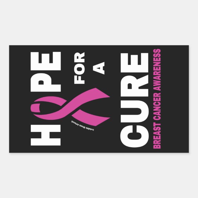 Hope for a Cure...Breast Cancer Rectangular Sticker (Front)