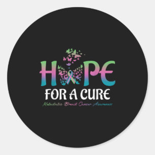 Hope For A Cure Butterfly Metastatic Breast Cancer Classic Round Sticker