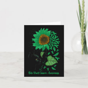 Hope For A Cure Cat And Sunflower Bile Duct Cancer Card