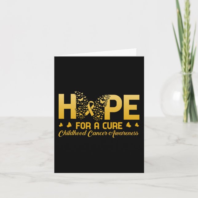 Hope For A Cure Childhood Cancer Awareness Butterf Card (Front)