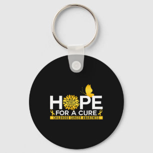 Hope For A Cure Childhood Cancer Awareness Butterf Key Ring