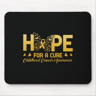 Hope For A Cure Childhood Cancer Awareness Butterf Mouse Mat