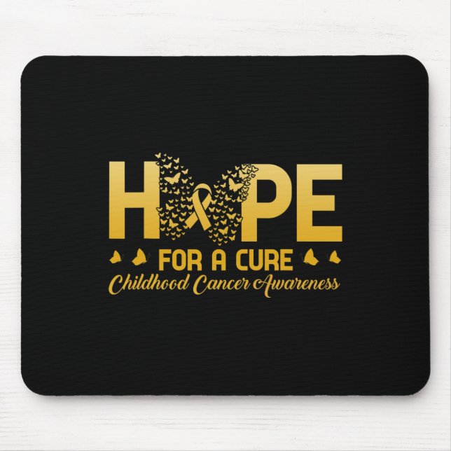 Hope For A Cure Childhood Cancer Awareness Butterf Mouse Mat (Front)