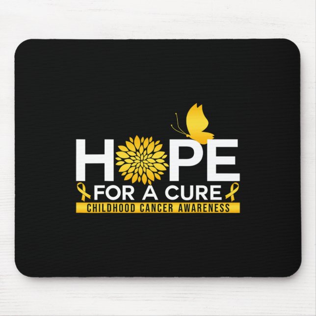 Hope For A Cure Childhood Cancer Awareness Butterf Mouse Mat (Front)