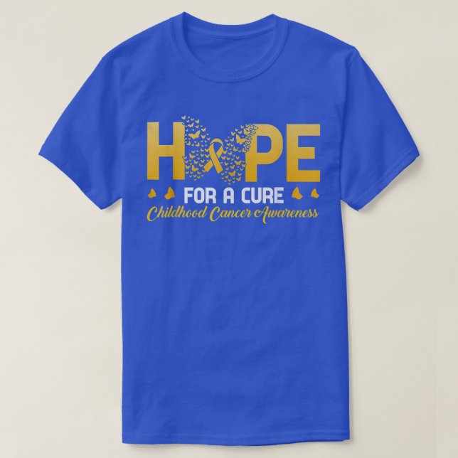 Hope For A Cure Childhood Cancer Awareness Butterf T-Shirt (Design Front)