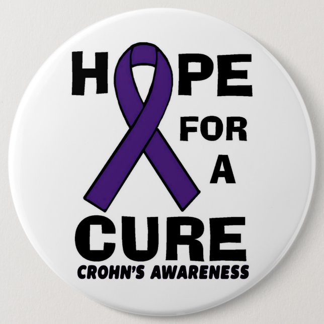 Hope For A Cure...Crohn's 6 Cm Round Badge (Front)