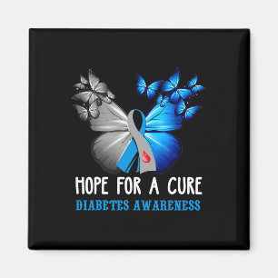 Hope For A Cure Diabetes Awareness Butterfly Diabe Magnet
