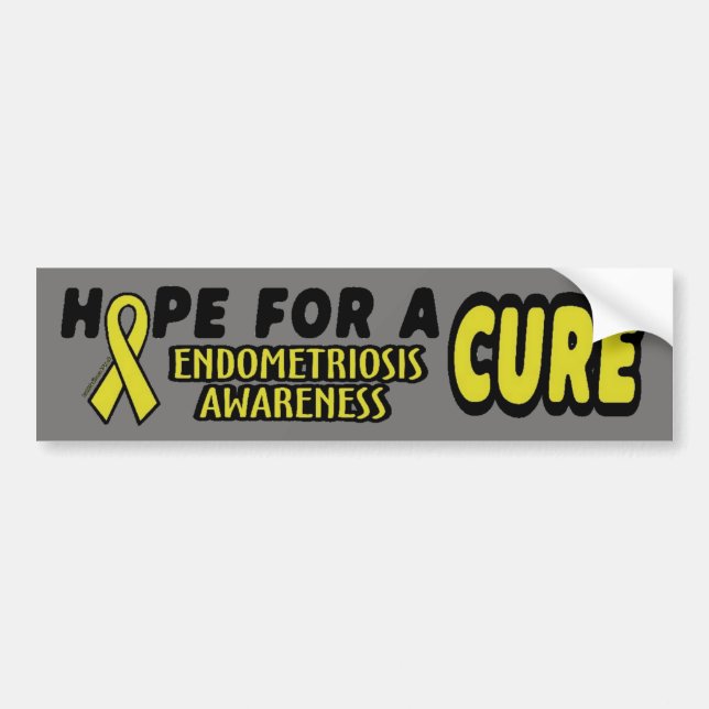 Hope For A Cure...Endometriosis Bumper Sticker (Front)
